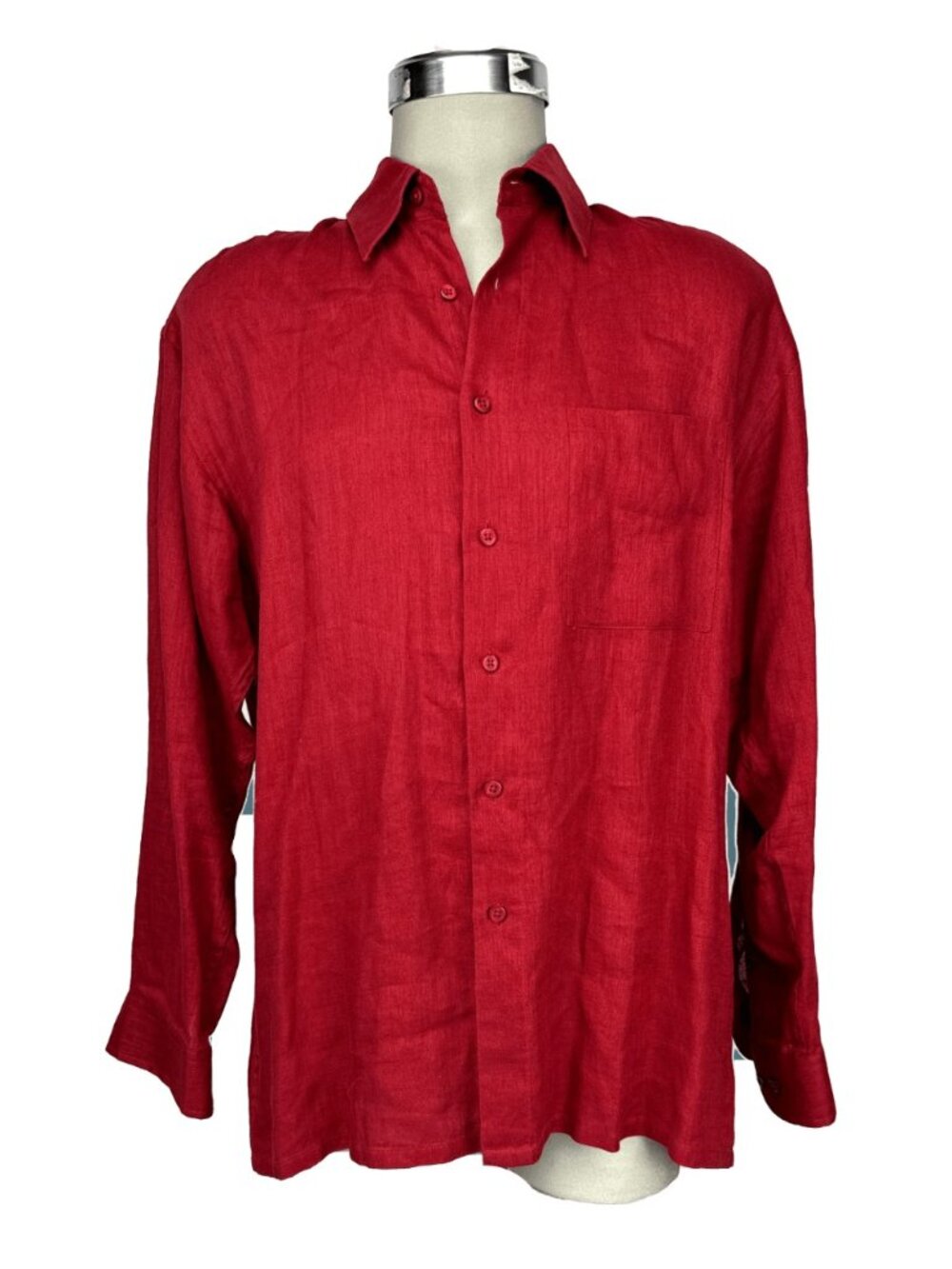 HOLT RENFREW 100% Linen Casual Relaxed Fit Button-Up Shirt Size M